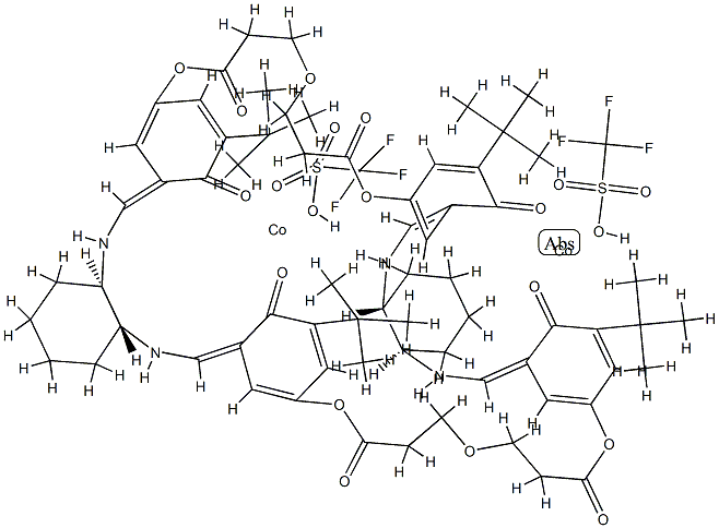 Cyclic-Oligo Bis[(1R,2R)-(+)-1,2-cyclohexanediaMino-N,N'-bis(3,3'-di-t-butylsalicylidene) cobalt(III)triflate]-5,5'-bis(2-carboxyethyl)ether Struktur