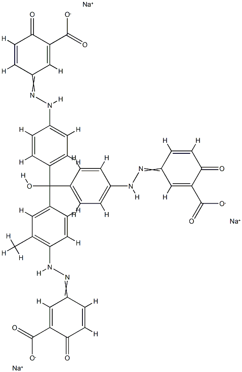 5,5'-[[[4-[(4-Hydroxy-3-sodiooxycarbonylphenyl)azo]-3-methylphenyl]hydroxymethylene]bis[(4,1-phenylene)azo]]bis[2-hydroxybenzoic acid sodium] salt Structure