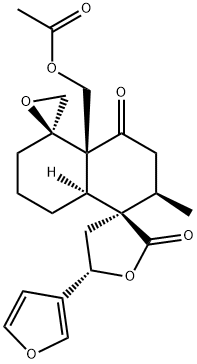 64756-04-3 (3R,5S,5'R,8'aβ)-4'aα-Acetoxymethyl-5-(3-furyl)-2',3',4,5,6',7',8',8'a-octahydro-2'α-methyldispiro[furan-3(2H),1'(5'H)-naphthalene-5',2''-oxirane]-2,4'(4'aH)-dione