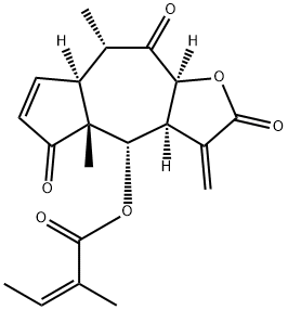 (Z)-2-Methyl-2-butenoic acid [(3aS)-2,3,3a,4,4a,5,7aα,8,9,9aα-decahydro-4aβ,8α-dimethyl-3-methylene-2,5,9-trioxoazuleno[6,5-b]furan-4α-yl] ester,64937-26-4,结构式