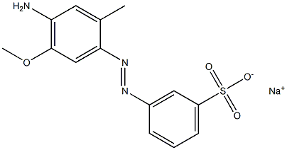 Benzenesulfonic acid, 3-(2-(4-amino-5-methoxy-2-methylphenyl)diazenyl)-, sodium salt (1:1) Struktur