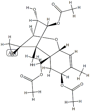 12,13-エポキシトリコテカ-9-エン-3α,4β,8α,15-テトラオール4,8,15-トリアセタート 化学構造式