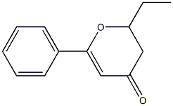 4H-Pyran-4-one,2-ethyl-2,3-dihydro-6-phenyl-(9CI) 化学構造式