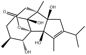 (3aR)-3a,4,5,6,7,7a,8,8a-Octahydro-3aβ,4α,7aβ,8aβ-tetrahydroxy-3,5β,8-trimethyl-2-isopropyl-1H-3bα,8α-(epoxyethano)cyclopent[a]inden-10-one Structure