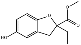 2-Benzofurancarboxylicacid,2-ethyl-2,3-dihydro-5-hydroxy-,methylester(9CI) Struktur