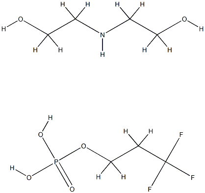 Ethanol, 2,2-iminobis-, compd. with .alpha.-fluoro-.omega.-2-(phosphonooxy)ethylpoly(difluoromethylene) (1:1) Structure