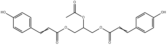 Bis[3-(4-hydroxyphenyl)propenoic acid]2-acetoxy-1,3-propanediyl ester 结构式