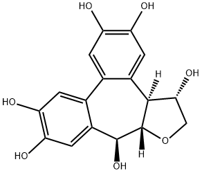 (4bS)-4b,5,7aβ,8-Tetrahydro-6H-dibenzo[3,4:5,6]cyclohepta[1,2-b]furan-2,3,5α,8β,10,11-hexol Struktur