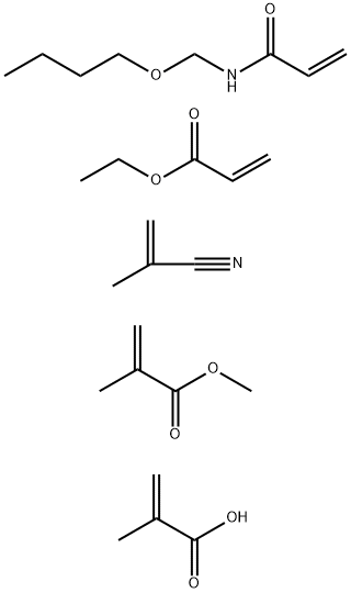2-Propenoic acid, 2-methyl-, polymer with N-(butoxymethyl)-2-propenamide, ethyl 2-propenoate, methyl 2-methyl-2-propenoate and 2-methyl-2-propenenitrile Structure