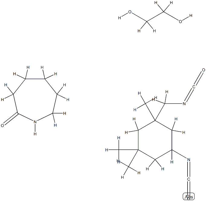 2H-Azepin-2-one, hexahydro-, polymer with 1,2-ethanediol and 5-isocyanato-1-(isocyanatomethyl) -1,3,3-trimethylcyclohexane Struktur