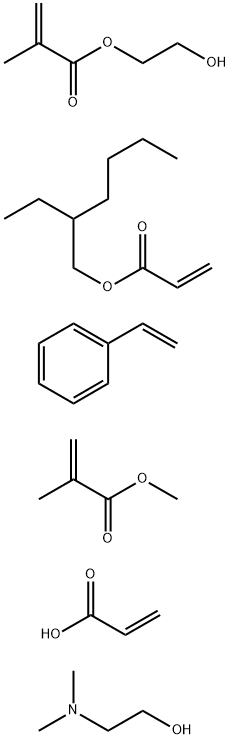 2-Propenoic acid, 2-methyl-, 2-hydroxyethyl ester, polymer with ethenylbenzene, 2-ethylhexyl 2-propenoate, methyl 2-methyl-2-propenoate and 2-propenoic acid, compd. with 2-(dimethylamino)ethanol,65970-57-2,结构式