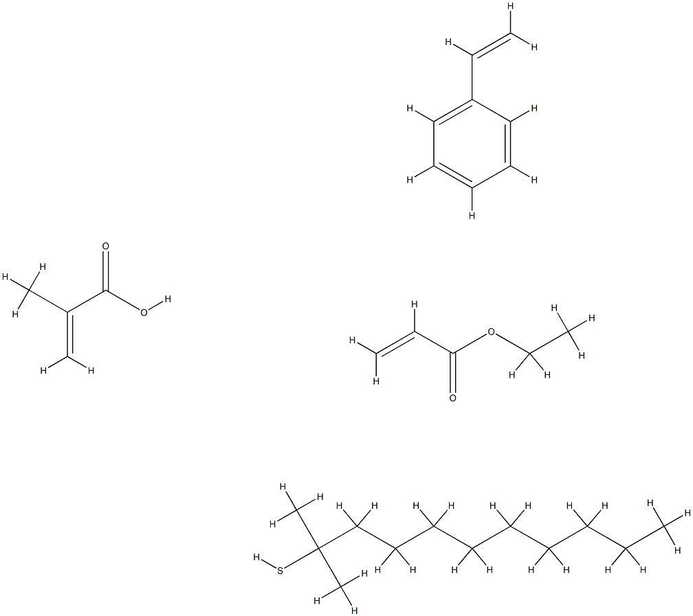 2-Propenoic acid, 2-methyl-, telomer with tert-dodecanethiol, ethenylbenzene and ethyl 2-propenoate Styrene, methacrylic acid, ethyl acrylate, tert-dodecylmercaptan polymer|2-甲基-2-丙烯酸、叔十二硫醇、苯乙烯、2-丙烯酸乙酯调聚物