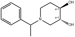 3,4-Piperidinediol, 1-(1-phenylethyl)-, (3R,4R)-rel- (9CI) 化学構造式