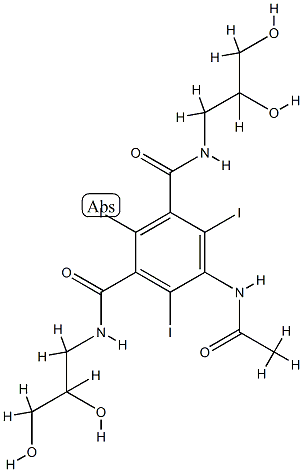 (R*,R*)-(±)-5-(acetylamino)-N,N'-bis(2,3-dihydroxypropyl)-2,4,6-triiodoisophthaldiamide Structure