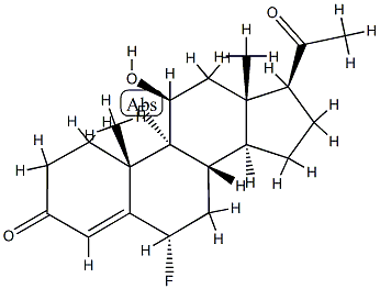 (6S,8S,9R,10S,11S,13R,14S,17S)-17-acetyl-6,9-difluoro-11-hydroxy-10,13 -dimethyl-2,6,7,8,11,12,14,15,16,17-decahydro-1H-cyclopenta[a]phenanth ren-3-one Struktur