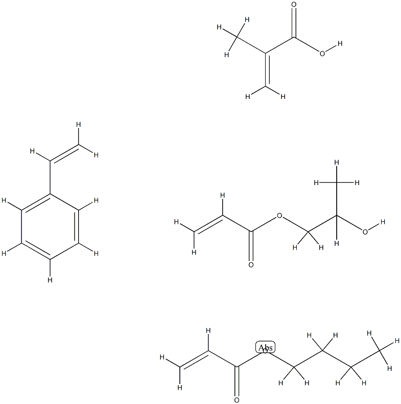 2-Propenoic acid, 2-methyl-, polymer with butyl 2-propenoate, ethenylbenzene and 1,2-propanediol mono-2-propenoate 结构式