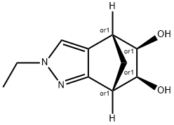 4,7-Methano-2H-indazole-5,6-diol,2-ethyl-4,5,6,7-tetrahydro-,(4R,5R,6S,7S)-rel-(9CI),664333-98-6,结构式