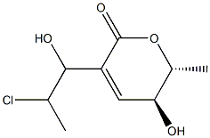 2H-Pyran-2-one, 3-(2-chloro-1-hydroxypropyl)-5,6-dihydro-5-hydroxy-6-methyl-, (5R,6S)-rel-(+)- (9CI) Structure