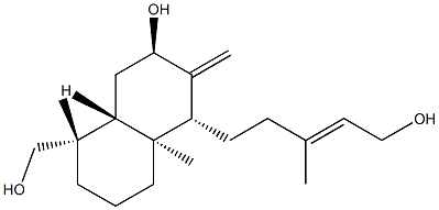 (1S,8aα)-Decahydro-7α-hydroxy-5β-[(E)-5-hydroxy-3-methyl-3-pentenyl]-1,4aβ-dimethyl-6-methylene-1β-naphthalenemethanol Struktur