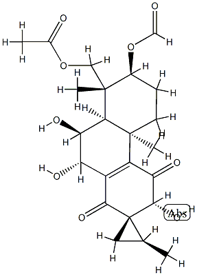 (2S,2'S)-7α-(Formyloxy)-8β-(acetoxymethyl)-3,4,4b,5,6,7,8,8aβ,9,10-decahydro-3β,9α,10β-trihydroxy-2',4bβ,8-trimethylspiro[phenanthrene-2(1H),1'-cyclopropane]-1,4-dione Structure