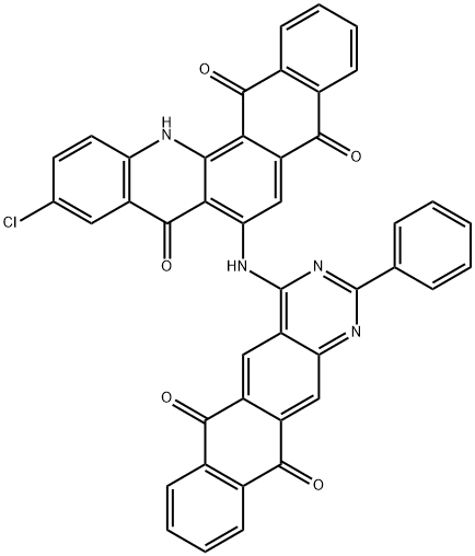10-クロロ-7-[(6,11-ジヒドロ-6,11-ジオキソ-2-フェニルナフト[2,3-g]キナゾリン-4-イル)アミノ]ナフト[2,3-c]アクリジン-5,8,14(13H)-トリオン 化学構造式