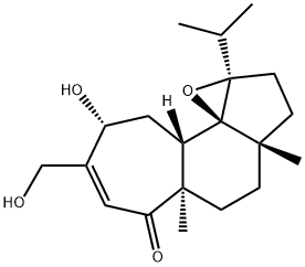 (2aS,9bR)-1,2,2a,3,4,4a,8,9,9aβ,10a-Decahydro-8α-hydroxy-7-(hydroxymethyl)-2aβ,4aα-dimethyl-10aα-isopropyl-5H-cyclohept[6,7]indeno[1,7a-b]oxiren-5-one Struktur
