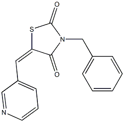 3-benzyl-5-(3-pyridinylmethylene)-1,3-thiazolidine-2,4-dione,667866-97-9,结构式