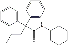 N-cyclohexyl-2,2-diphenylpentanamide 化学構造式