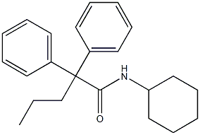 N-cyclohexyl-2,2-diphenylpentanamide Struktur