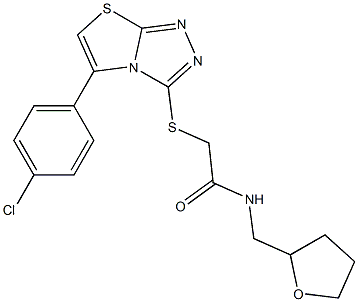 2-{[5-(4-chlorophenyl)[1,3]thiazolo[2,3-c][1,2,4]triazol-3-yl]sulfanyl}-N-(tetrahydro-2-furanylmethyl)acetamide,667912-73-4,结构式