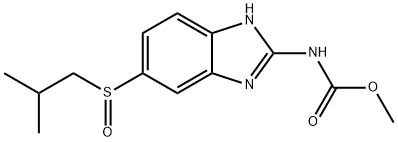5(6)-isobutylsulfinyl-2-carbomethoxyaminobenzimidazole Struktur