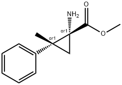 Cyclopropanecarboxylic acid, 1-amino-2-methyl-2-phenyl-, methyl ester, (1R,2R)-rel- (9CI) Struktur