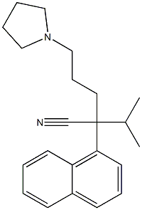 α-(1-メチルエチル)-α-(1-ナフタレニル)-1-ピロリジンペンタンニトリル 化学構造式