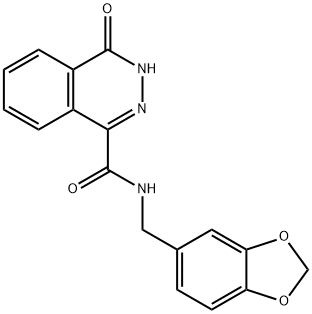 N-(1,3-benzodioxol-5-ylmethyl)-4-oxo-3,4-dihydro-1-phthalazinecarboxamide Struktur