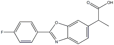 2-(4-Fluorophenyl)-α-methyl-6-benzoxazoleacetic acid,67031-45-2,结构式