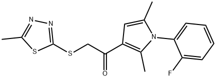 1-[1-(2-fluorophenyl)-2,5-dimethyl-1H-pyrrol-3-yl]-2-[(5-methyl-1,3,4-thiadiazol-2-yl)sulfanyl]ethanone Structure