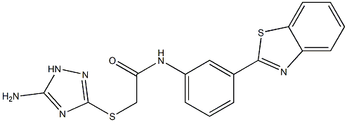 2-[(5-amino-1H-1,2,4-triazol-3-yl)sulfanyl]-N-[3-(1,3-benzothiazol-2-yl)phenyl]acetamide 结构式