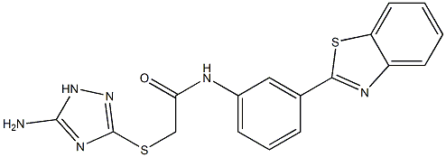 2-[(5-amino-1H-1,2,4-triazol-3-yl)sulfanyl]-N-[3-(1,3-benzothiazol-2-yl)phenyl]acetamide 化学構造式