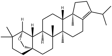3-Isopropyl-5aα,5bβ,10,10,13bα-pentamethyl-11α,7aα-(epoxymethano)-2,4,5,5a,5b,6,7,7a,8,9,10,11,11aβ,11bα,12,13,13aβ,13b-octadecahydro-1H-cyclopenta[a]chrysene 结构式