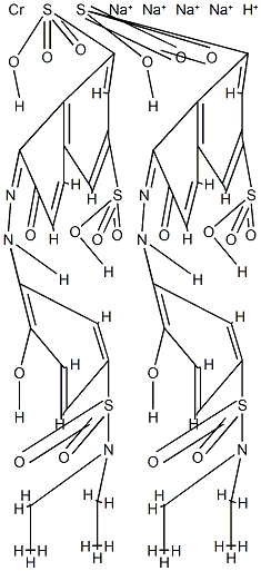 Chromate(5-), bis(8-((5-((diethylamino)sulfonyl)-2-(hydroxy-kappaO)phenyl)azo-kappaN1)-7-(hydroxy-kappaO)-1,3-naphthalenedisulfonato(4-))-, tetrasodium hydrogen 结构式