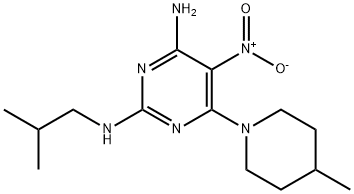 6-(4-methylpiperidin-1-yl)-N~2~-(2-methylpropyl)-5-nitropyrimidine-2,4-diamine Structure