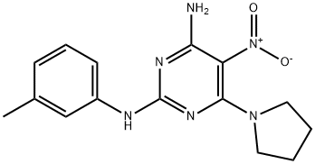 672918-68-2 N~2~-(3-methylphenyl)-5-nitro-6-(pyrrolidin-1-yl)pyrimidine-2,4-diamine
