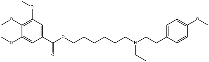 3,4,5-Trimethoxybenzoic acid 6-[ethyl(4-methoxy-α-methylphenethyl)amino]hexyl ester,67293-38-3,结构式