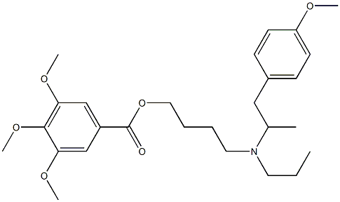 3,4,5-Trimethoxybenzoic acid 4-[(4-methoxy-α-methylphenethyl)propylamino]butyl ester,67338-56-1,结构式