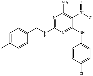 674330-98-4 N~4~-(4-chlorophenyl)-N~2~-(4-methylbenzyl)-5-nitropyrimidine-2,4,6-triamine