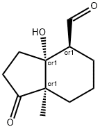 1H-Indene-4-carboxaldehyde,octahydro-3a-hydroxy-7a-methyl-1-oxo-,(3aR,4S,7aR)-rel-(9CI) Struktur