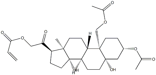 (14β,17R)-3β,5β,14,19,21-ペンタヒドロキシプレグナン-20-オン21-アクリラート3,19-ジアセタート 化学構造式