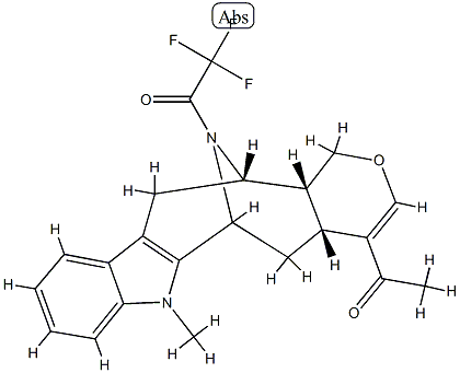4-(トリフルオロアセチル)-4-デメチルアルストフィラン-19-オン 化学構造式