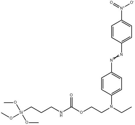 4-NITRO-4'(N-ETHYL-N-TRIMETHOXYSILYLCARBAMATO)AMINOAZOBENZENE, tech-95,675129-70-1,结构式