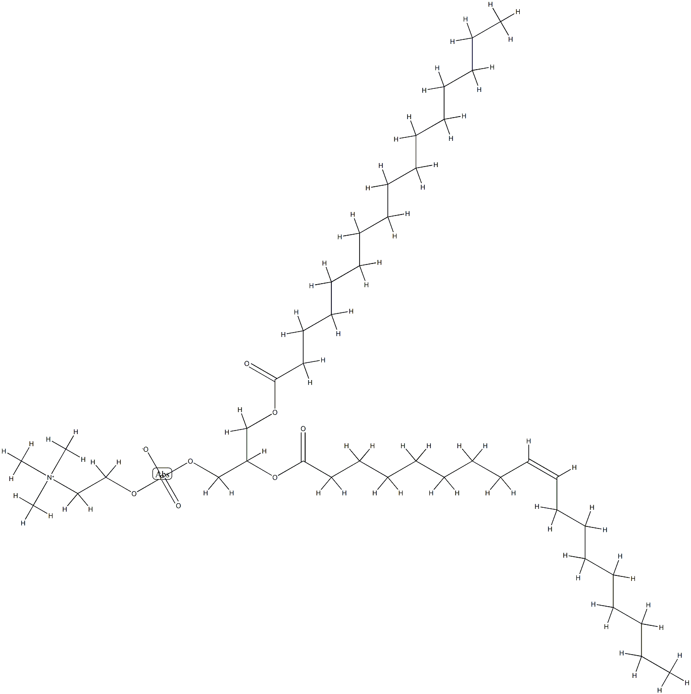 1-palmitoyl-2-oleoylphosphatidylcholine 结构式